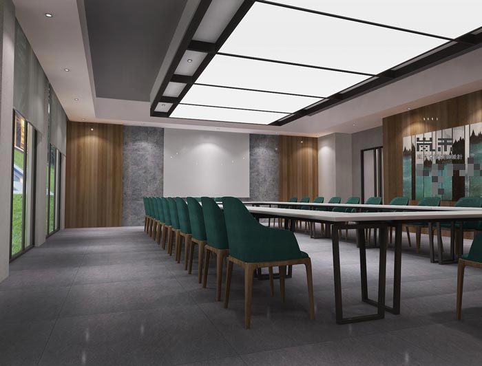 1000平方大型创意办公室会议室装修设计案例效果图