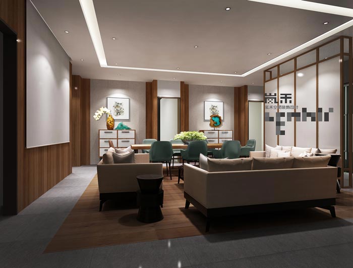 1000平方大型创意办公室会客厅装修设计案例效果图