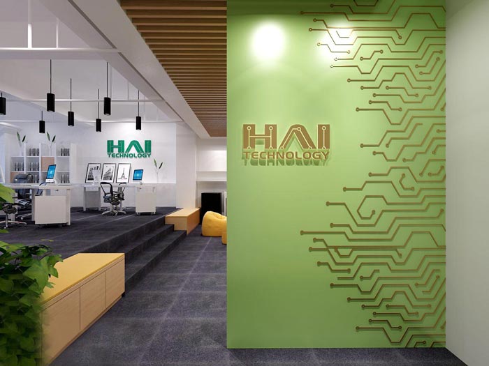 200平方小型办公室进门区域装修设计案例效果图