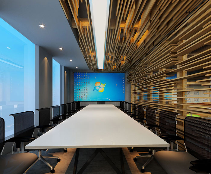 1100平方教育集团办公室会议室装修设计案例效果图