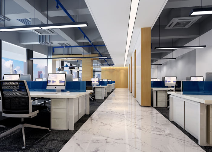 510平方现代简约办公室办公区域装修设计案例效果图