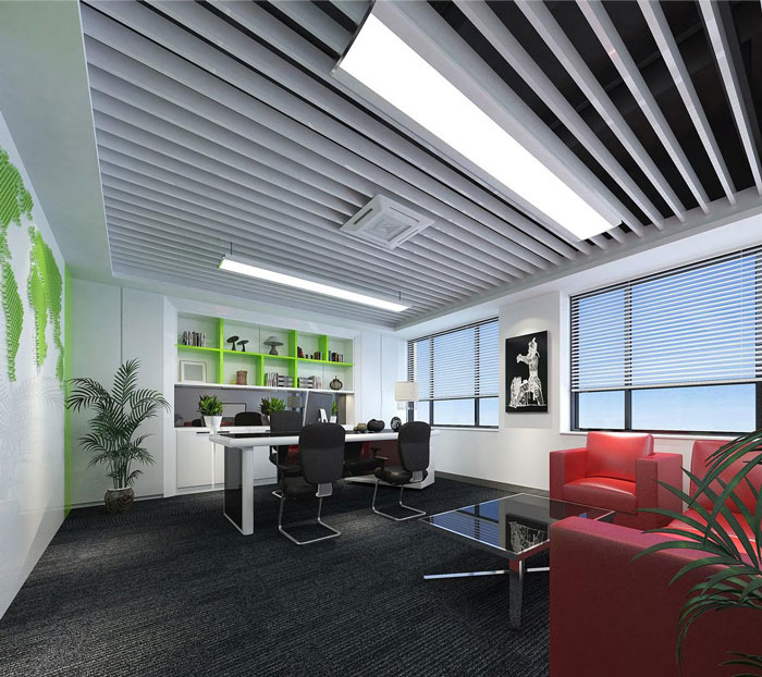 科技公司总经理办公室软装设计效果图