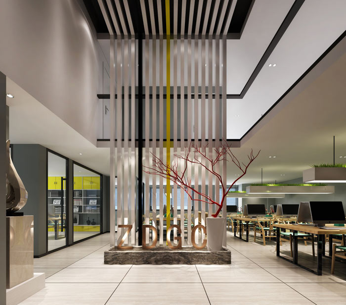 新能源公司办公室办公区域装修设计案例效果图