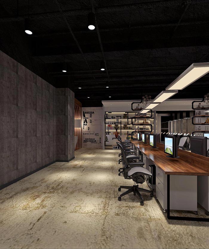 600平方科技公司办公室办公区域装修设计案例效果图