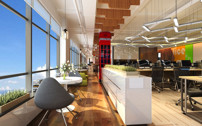 900平方电子商务办公室办公区域装修设计案例效果图