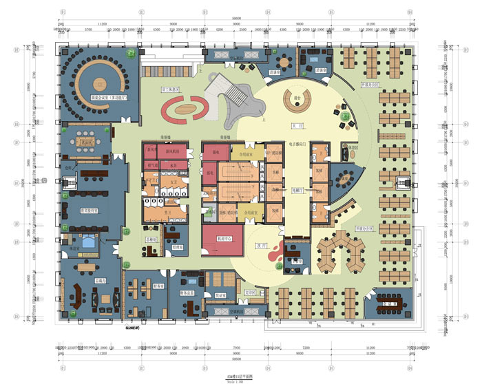 信息科技公司办公室设计平面图