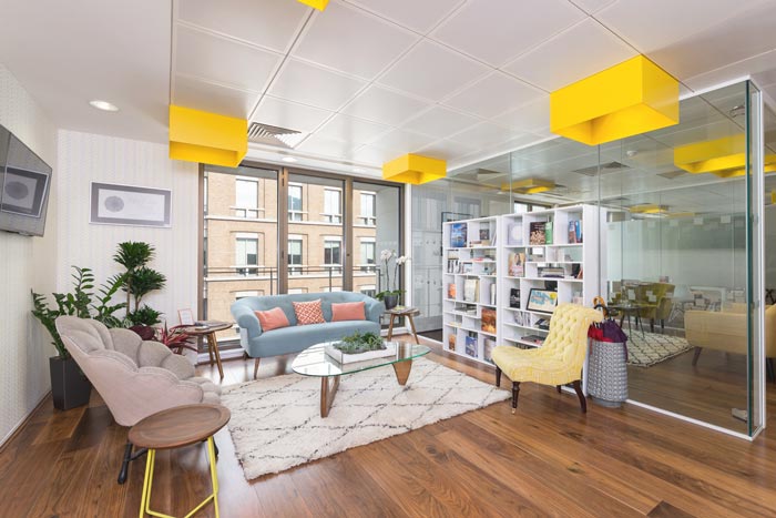 金融服务公司办公室接待区域装修设计案例效果图