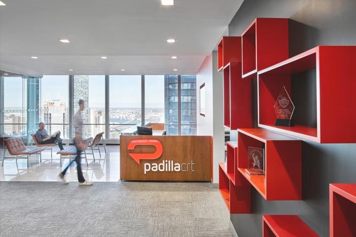 公关公司办公室前台装修设计案例效果图