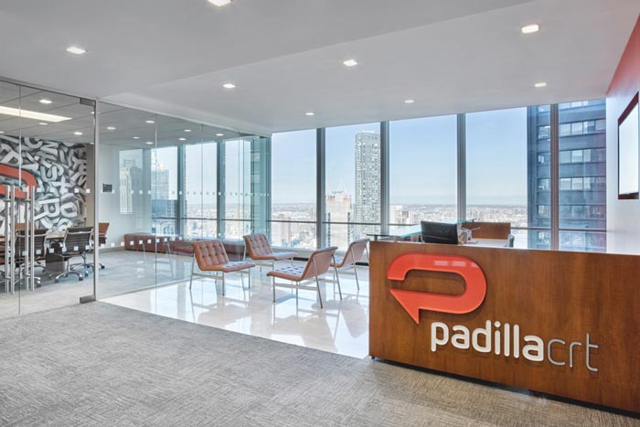 公关公司办公室前台接待区域装修设计案例效果图