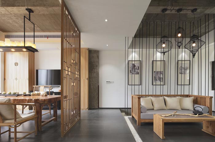 中式禅意办公室接待、洽谈区域装修设计案例效果图