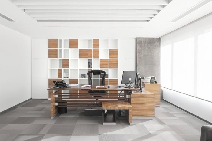 开放式办公室老总装修设计实景图