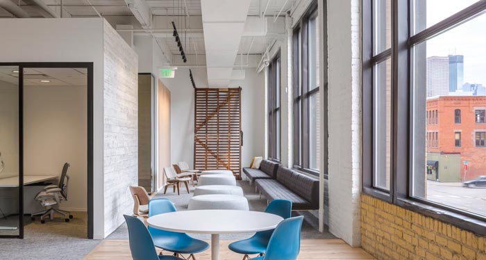 通信公司办公室休息区域装修设计实景图