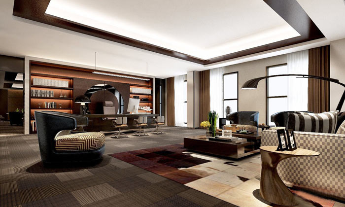 集团总部总经理办公室装修设计效果图