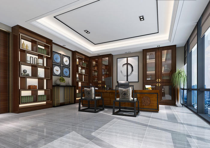 中式老总办公室装修效果图