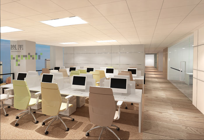 贵金属投资公司办公室办公区域装修设计案例效果图