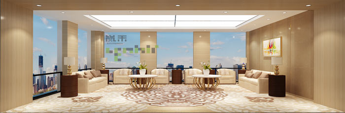 贵金属投资公司办公室会客区域装修设计案例效果图