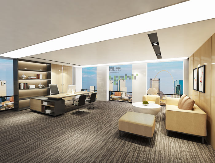 贵金属投资公司总经理办公室装修设计案例效果图