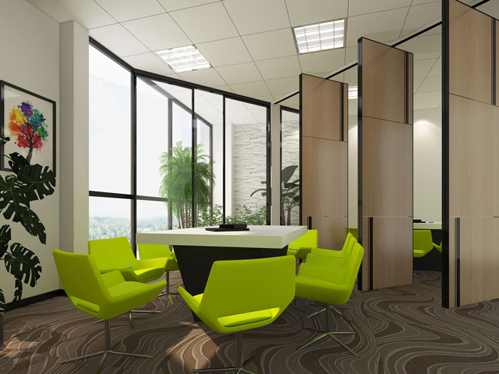 600平方乳业公司办公室洽谈室软装设计效果图