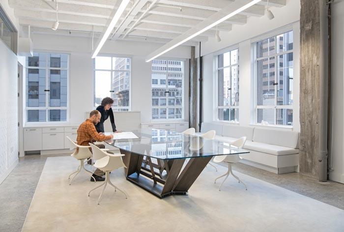 建筑事务所办公室交流区域装修设计案例效果图